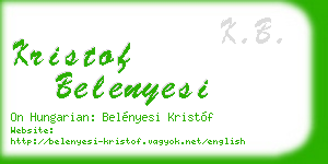 kristof belenyesi business card