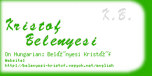 kristof belenyesi business card